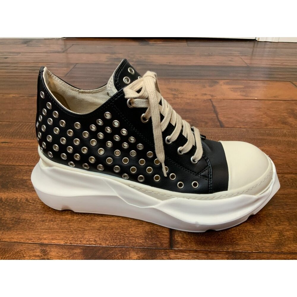 Rick Owens Unisex DRKSHDW Black & White Platform Sneaker, Size 40